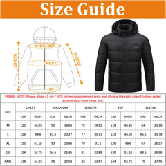 Heated Jacket, Winter Warm Outdoor USB Electric Heated Cotton Jacket