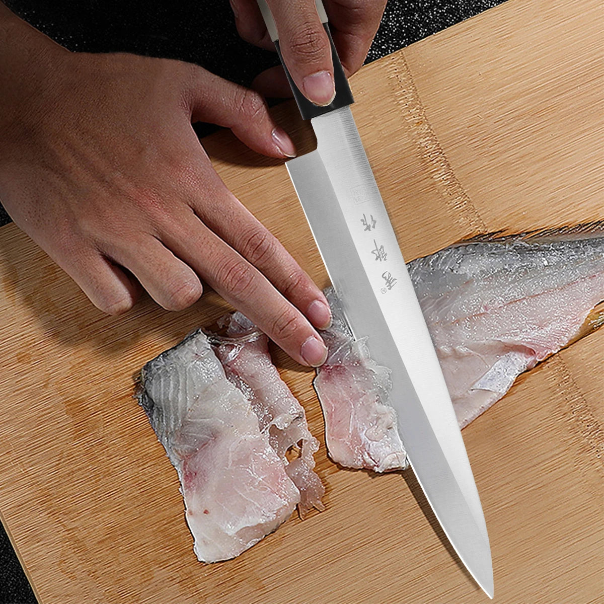 1-4PCS Japanese Sushi Sashimi Knife Slicing Knife Chef's Boning Knife with Maple