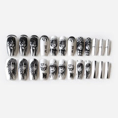 24pcs Halloween 3D Three Dimensional False Nails Blending Nail Art Press On Nails