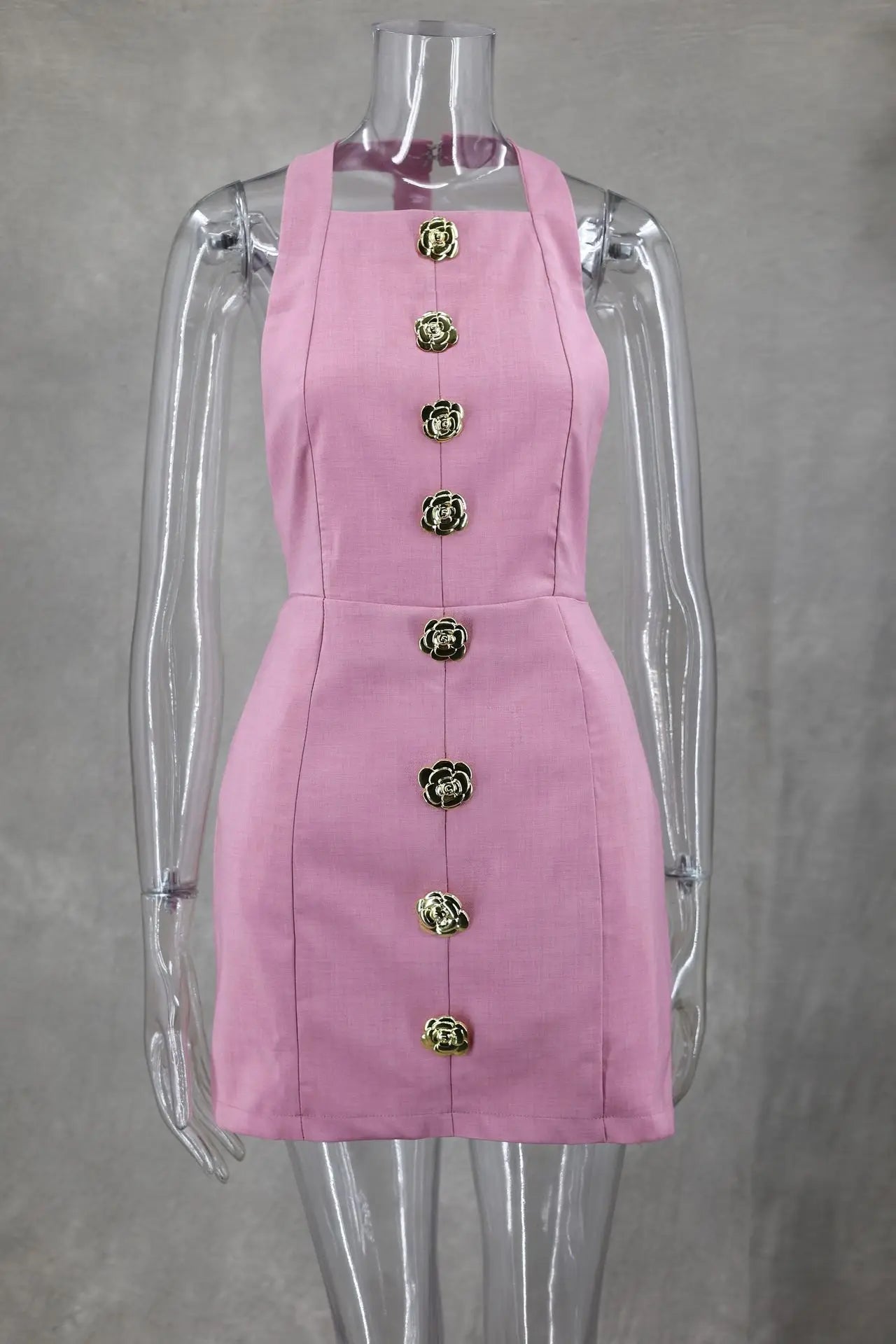 Evening wear Dresses: Ladies Sleeveless Slim White Dress Women Backless Mini Dress