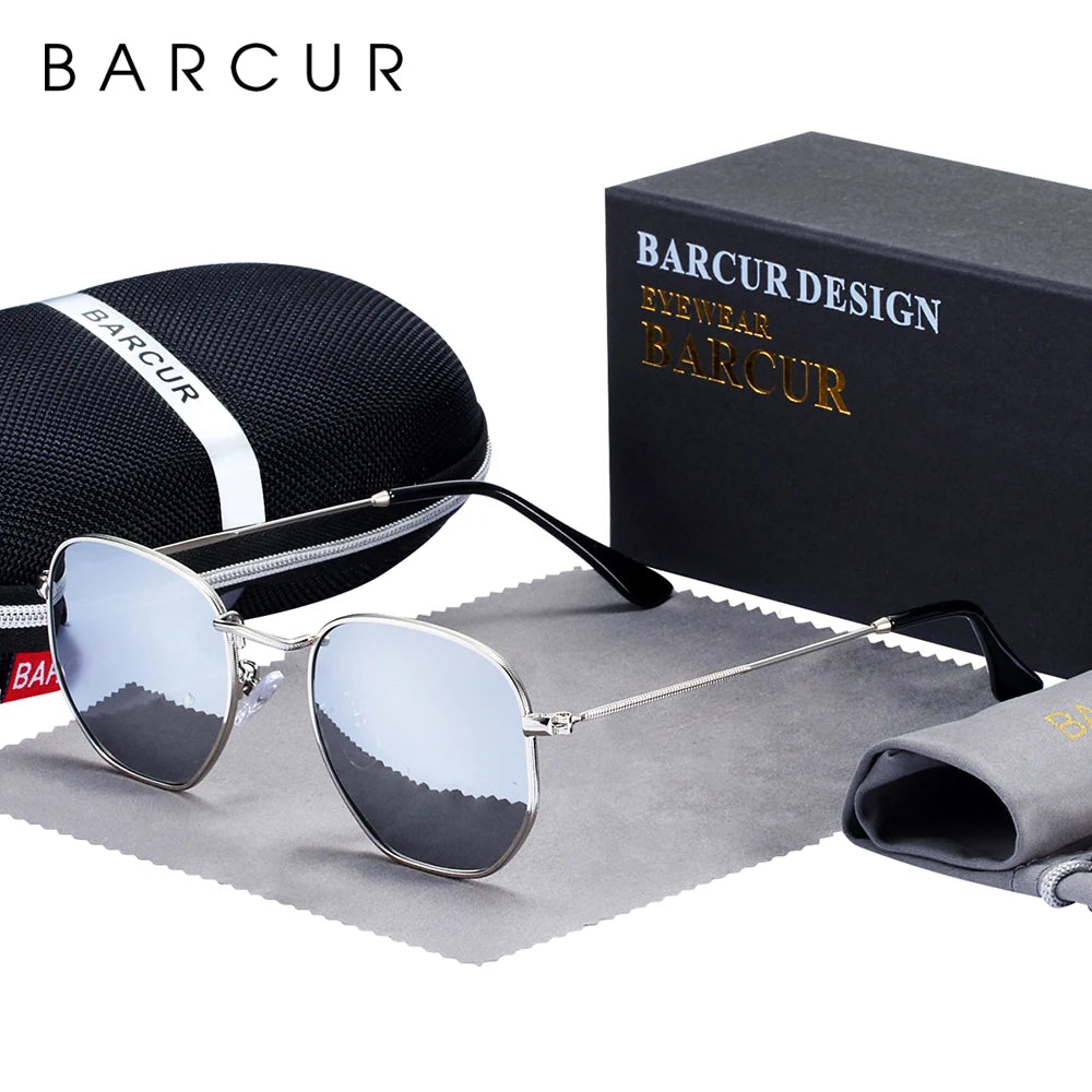 Sunglasses Man Hexagon Sunglasses Metal Frame Eyewear Sunglasses