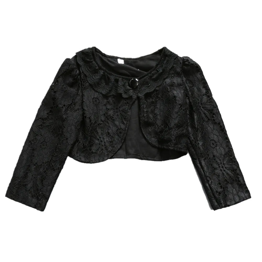 Black Girls Cardigans Jacket for Wedding Kid Coat For Outcoat Shawl Baby Girls Clothing