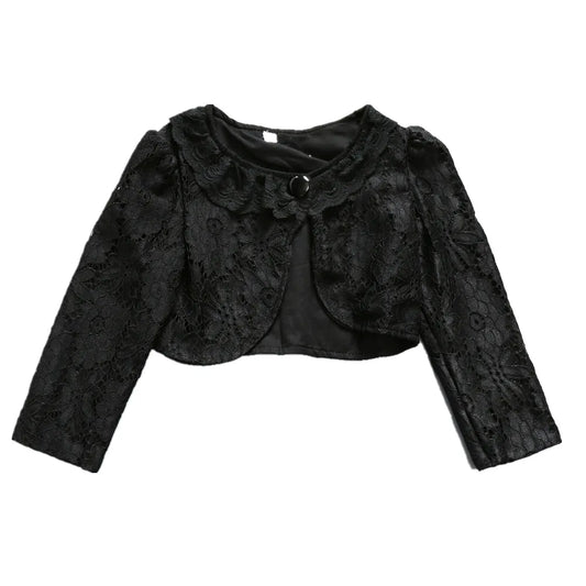 Black Girls Cardigans Jacket for Wedding Kid Coat For Outcoat Shawl Baby Girls Clothing