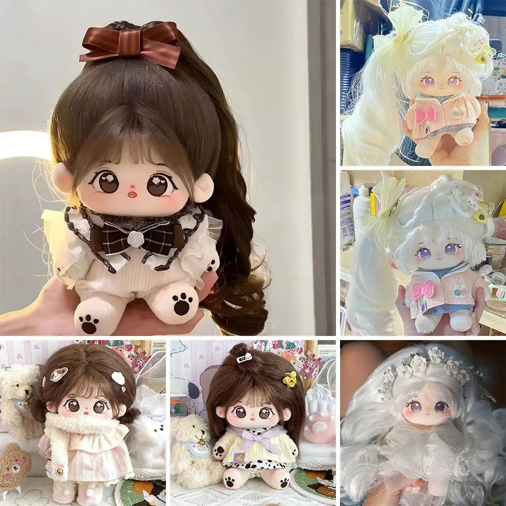 20cm Kawaii Big Eyes No Attribute Plush Cotton Doll Idol Stuffed Super Star Figure Dolls Can Change Clothes Gift for Girls Kids
