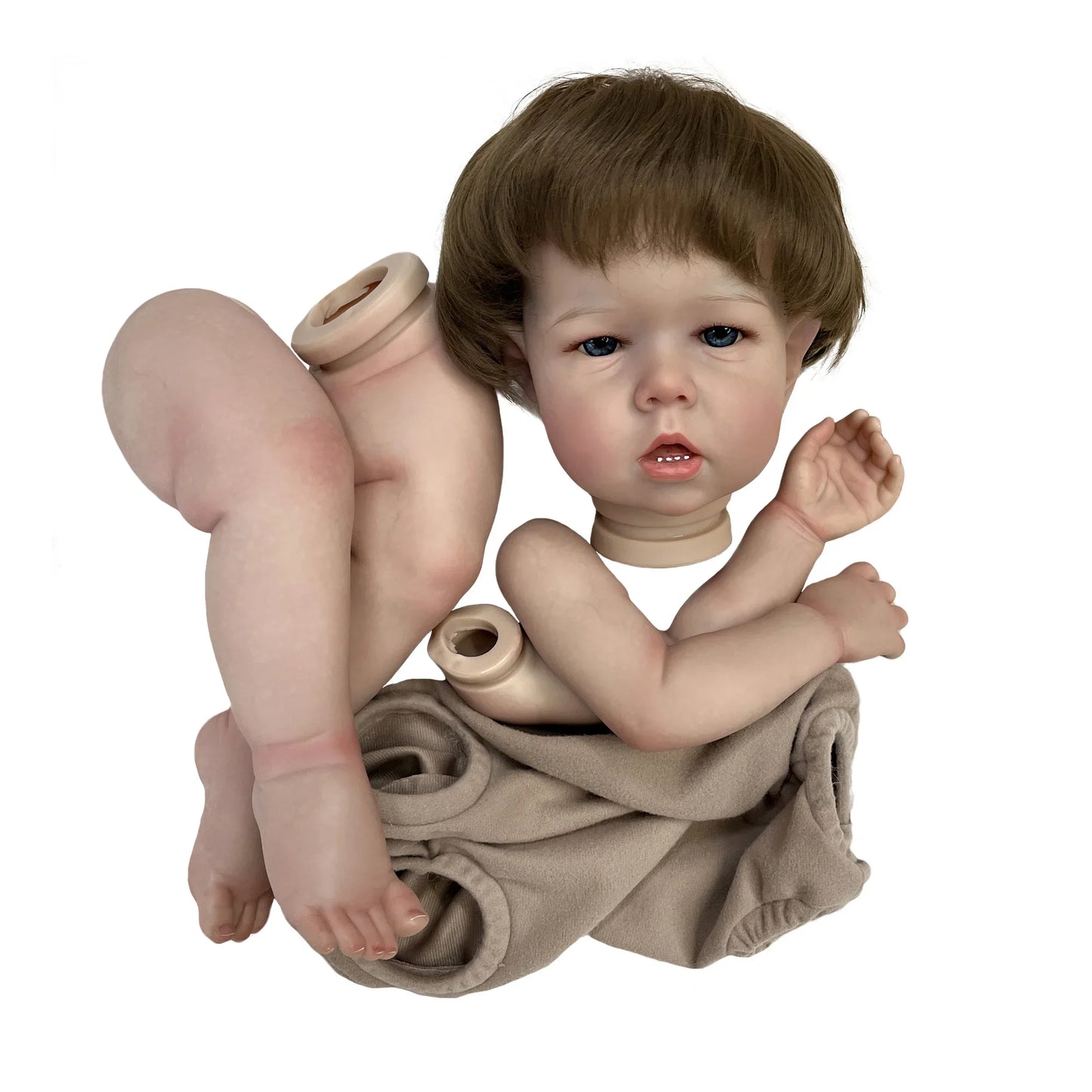 50CM/70CM Liam Bebe Reborn Doll Kits Handmade Painted/Unpainted Realistic Cute Newborn Doll Parts With Teeth Kit Bebé Reborn