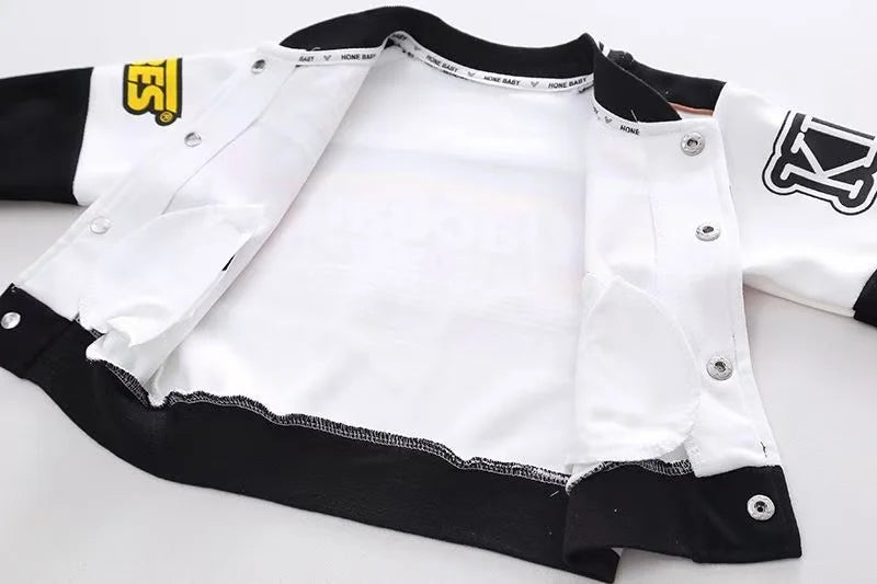 Children's Clothing Boys' Spring and Autumn Set New Style Cool and Handsome Children's Hoodie Motorcycle Suit Three piece Set