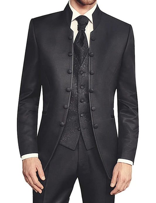 Men Wedding Suit Prom Dress Jacket+Pants+Vest Men Suit Set Slim Fit Tuxedo Male Blazer Customized British Style Groom Clothing