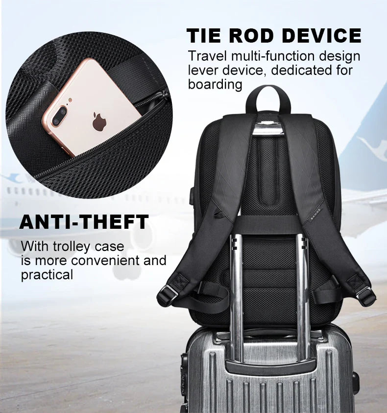 BANGE Sling Travel Laptop Backpack Fits 15.6 Inch Laptop for Men and Women Waterproof with Side Mesh Pocket USB Charging Port
