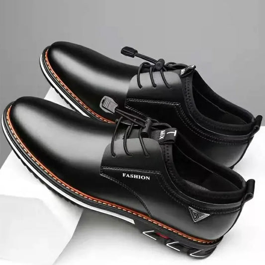 Men Dress Shoe Cowhide Leather Shoes Men's Comfortable Low-top British Casual Shoe Platform Shoes Man Formal Shoes 2024