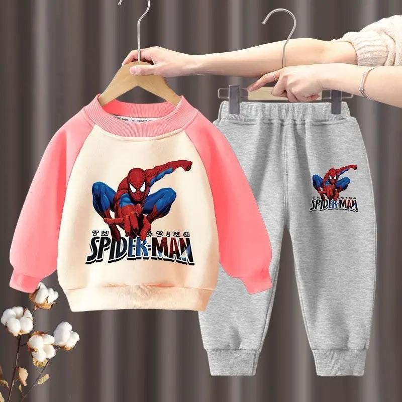 Marvel Spring Autumn Children's Clothing Sets Spiderman Boys Sweatshirt and Sweatpant 2pcs Kids Tracksuits Boys Pullover Set