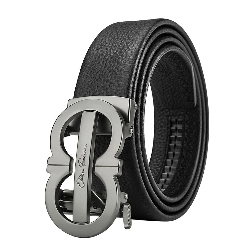 Genuine Cow Leather Automatic Belt For Men Formal Automatic Buckle Belt Genuine Leather Mens business Strap