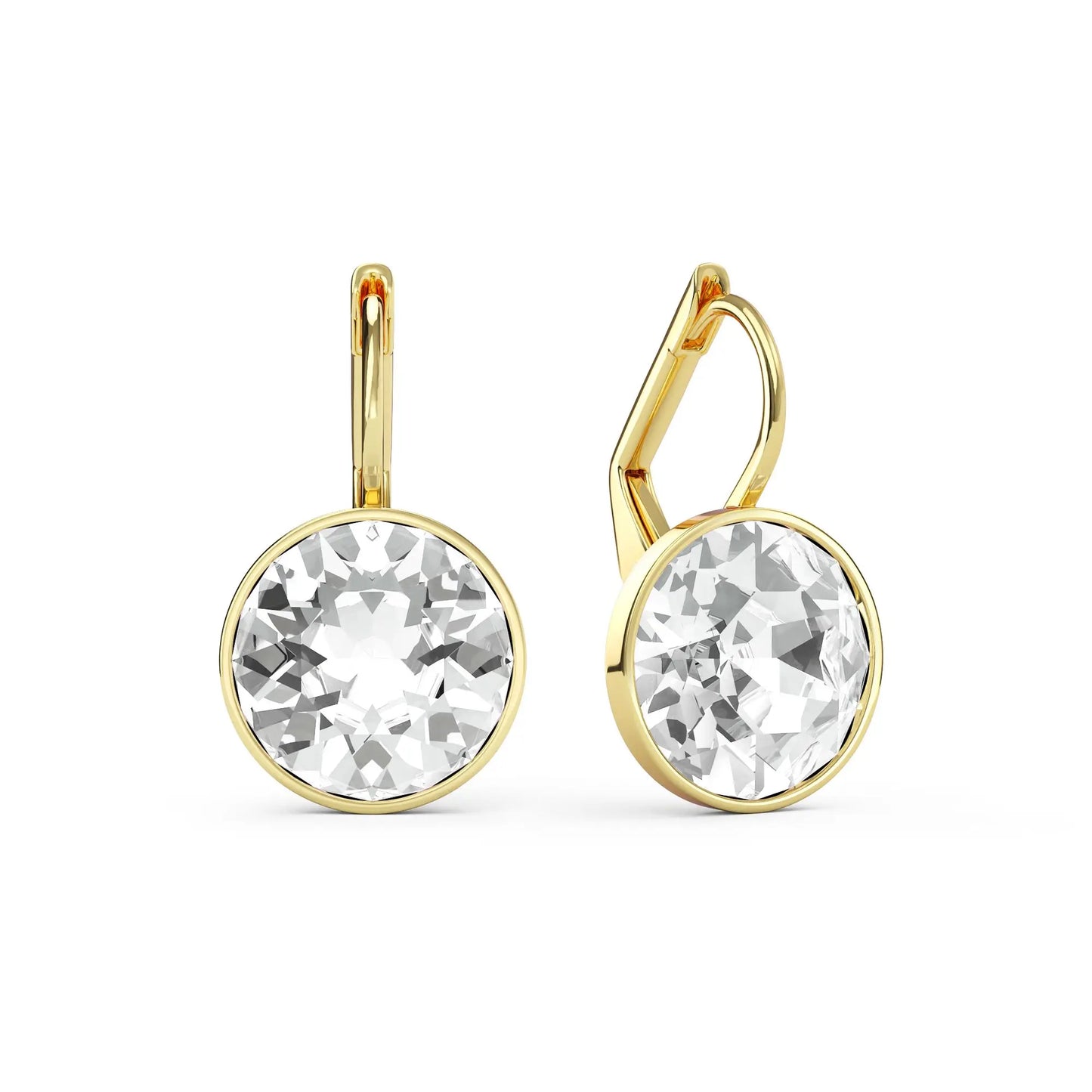 Bella Drop Earring for Women Christmas Birthday Premium Austrian Crystals Round Cut Dangle Silver Gold Color Pierced Jewelry