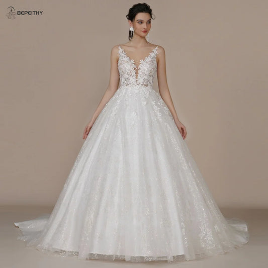 White Bridesmaid Dresses: Backless Scoop Lace Wedding Dresses For Bride France