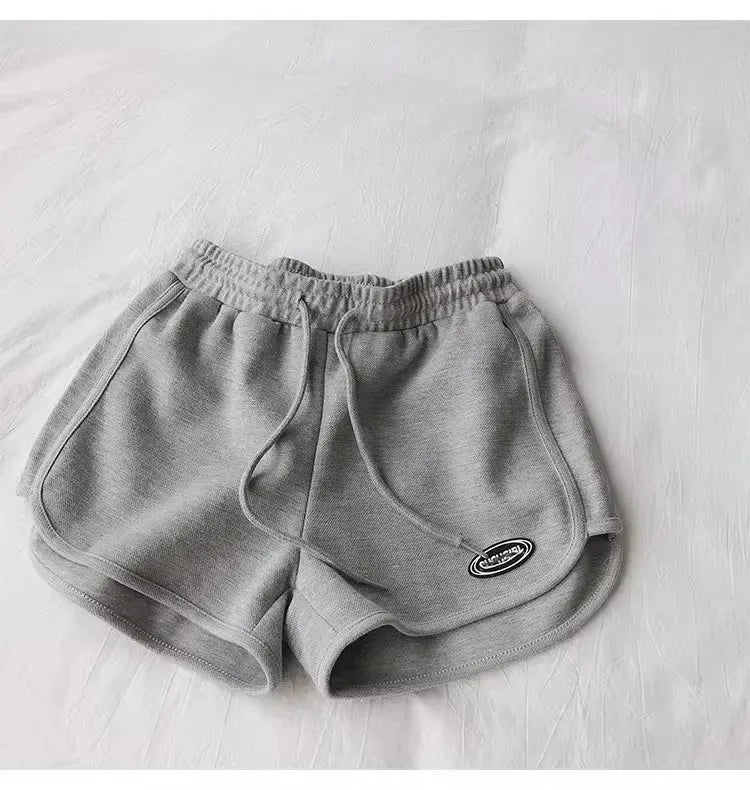 Women Casual Drawstring Sports Shorts Summer Thin High Waist Yoga A-line Shorts Loose Women Running Straight Trousers
