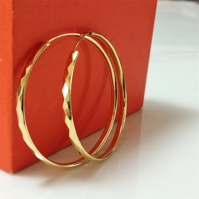 Senlissi - 925 Sterling Silver Hoop Earrings For Women 18K Gold Plated Jewelry Dazzling Women's Hoops Earrings Christmas Gifts
