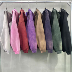 Men's Oversize Long Sleeve Washed Double Zipper Cardigan Hoodies Loose Plus  Winter