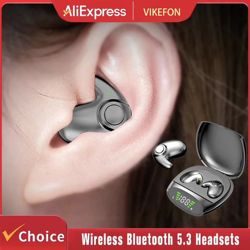 Wireless Sports Bluetooth Headphones Highend Tws Dual Ear Sleep In Ear Md538 Mini Painless Call Noise Cancelling Thin Headphones