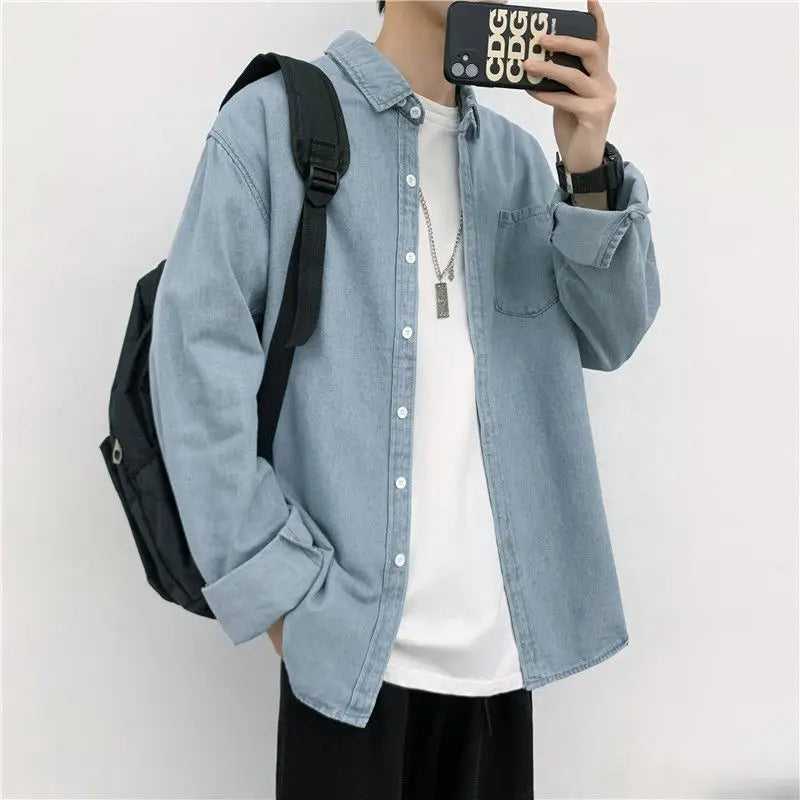 Spring and Summer Fashion Minimalist Retro Hong Kong Style Loose Casual Jacket for Men