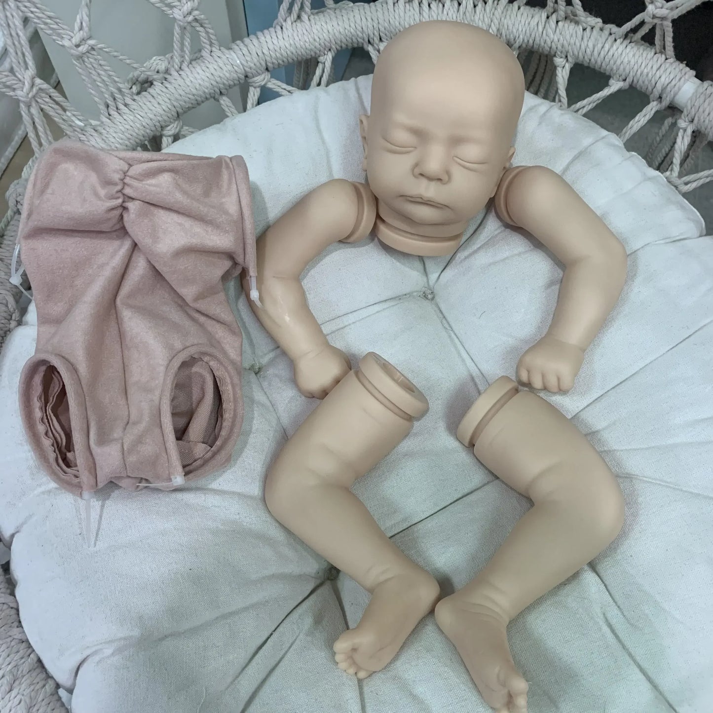 NPK Clearance 19inch Newborn Baby Reborn Doll Kit  Baby Kai Lifelike Soft Touch Fresh color Unfinished Doll Parts