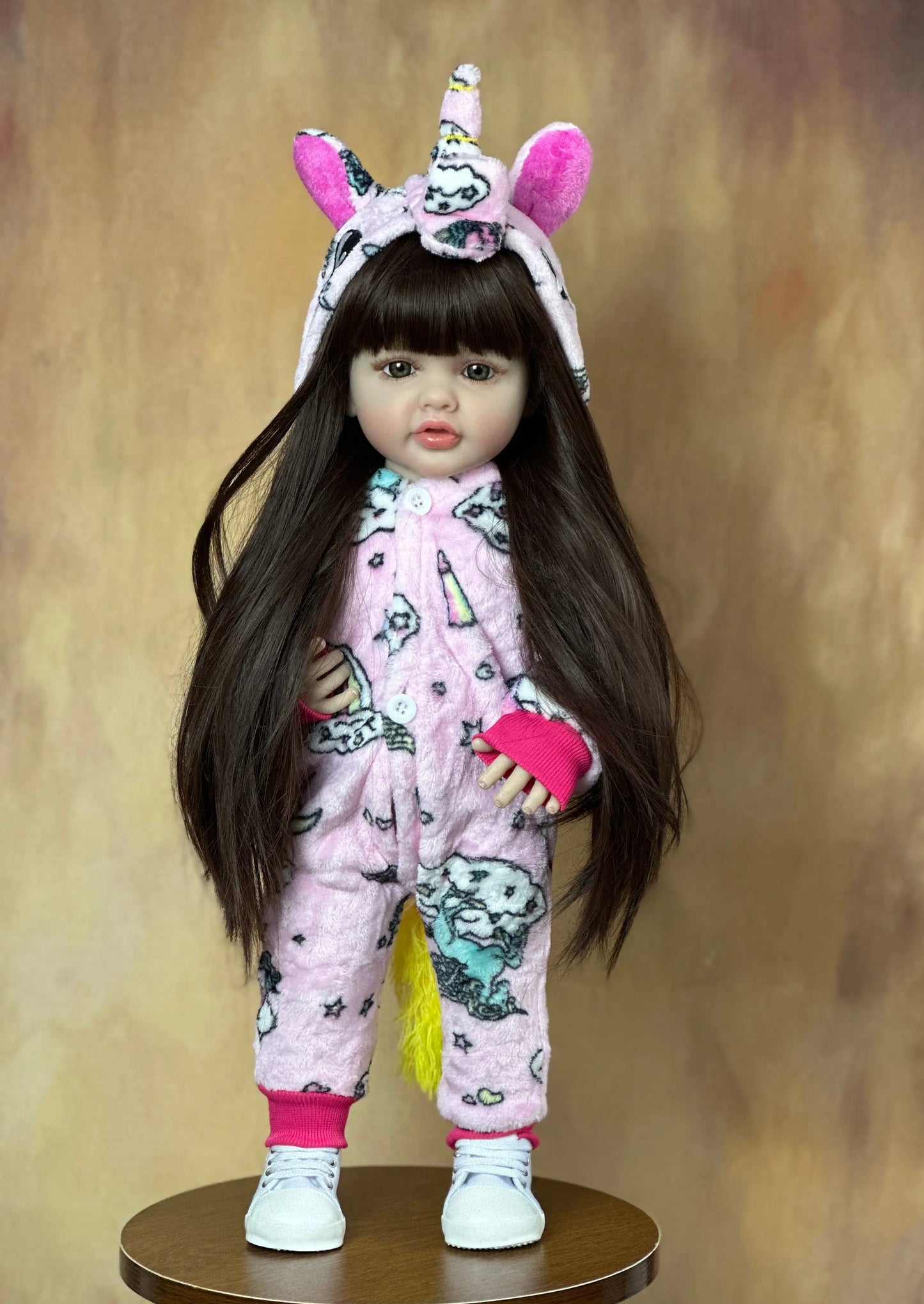 BZDOLL 55CM 22Inch Can Stand Reborn Baby Lifelike Girl Doll Full Soft Silicone Body Princess Toddler Bebe Birthday Gift