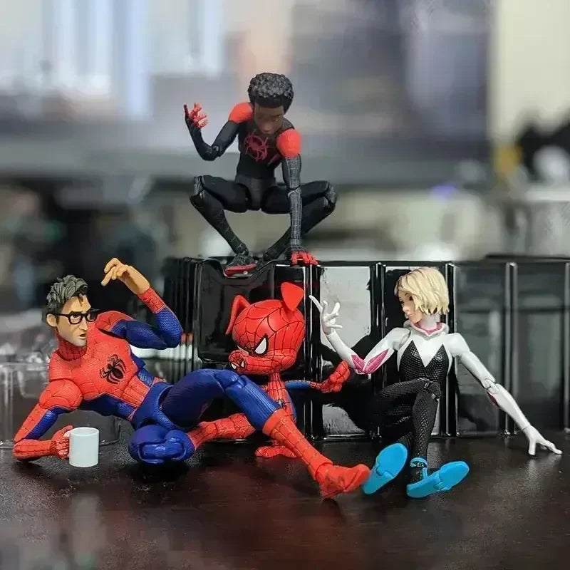 2024 Spiderman Gwen Peter Action Figure Anime Spider-verse Collection Sentinel Miles Morales Figures Christmas Toys Gifts