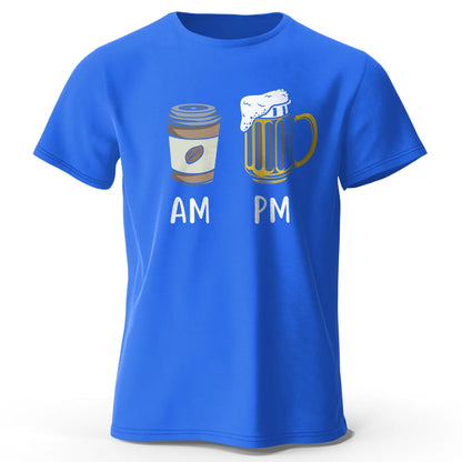 Coffee and Beer Printed Men's T-Shirt 100% Cotton Oversized Funny Graphic Tees for Men Summer Tops