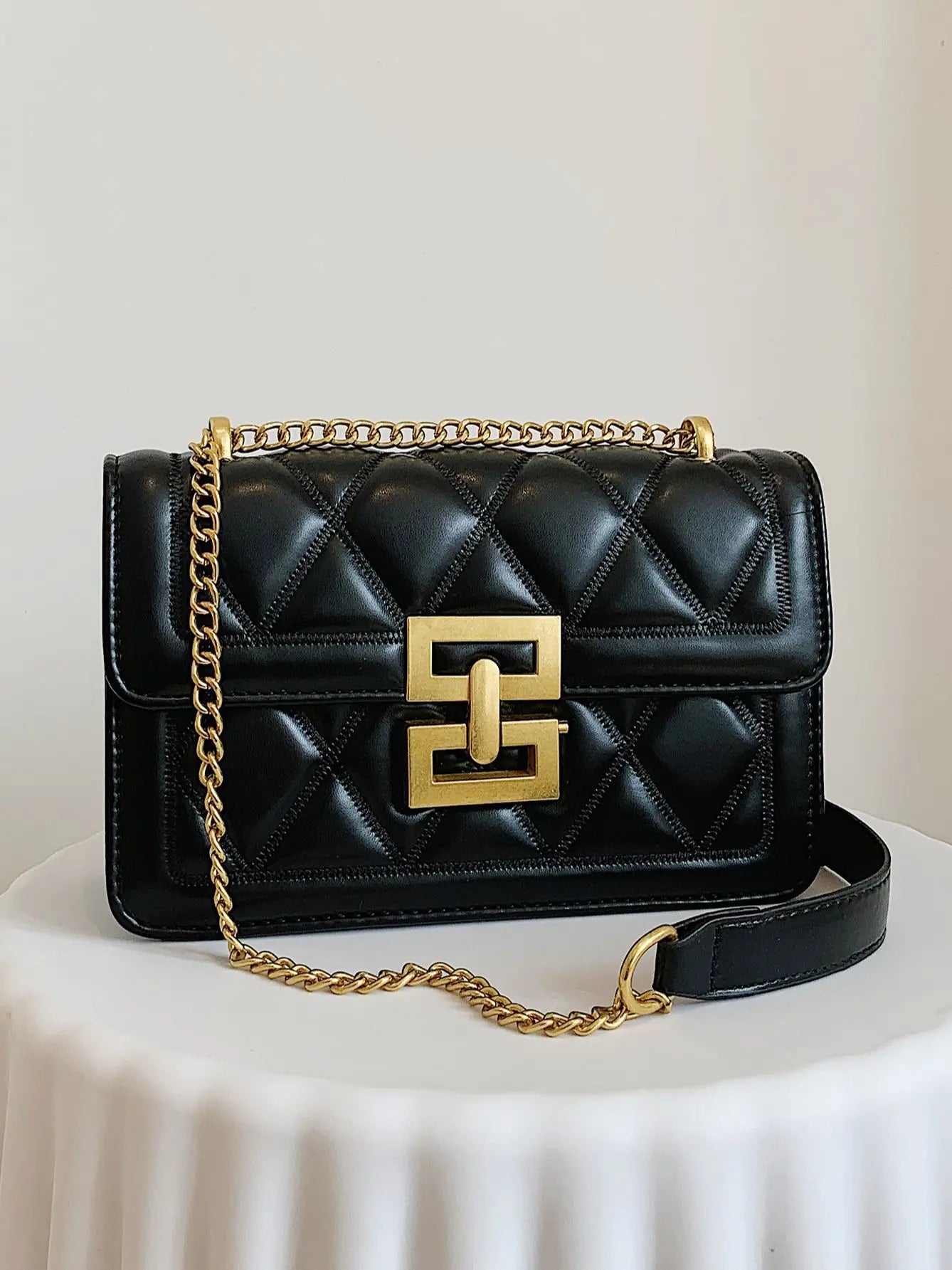 High Sense Fashion Rhombus Chain Shoulder Bag With Small Square Bag Fashion