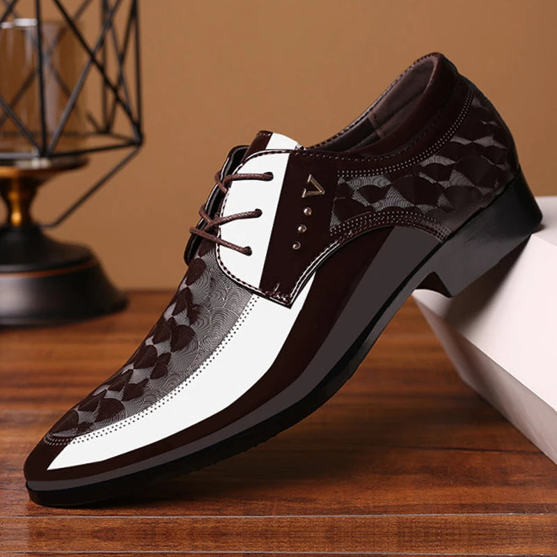 Oxfords Leather Men's Shoes Casual Dress  Men Lace Up Breathable Formal Office for Man Big Size 38-48 Flats