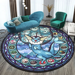 Pokémon Cartoon HD Printed Round Carpet for Living Room Rugs Camping Picnic Mats