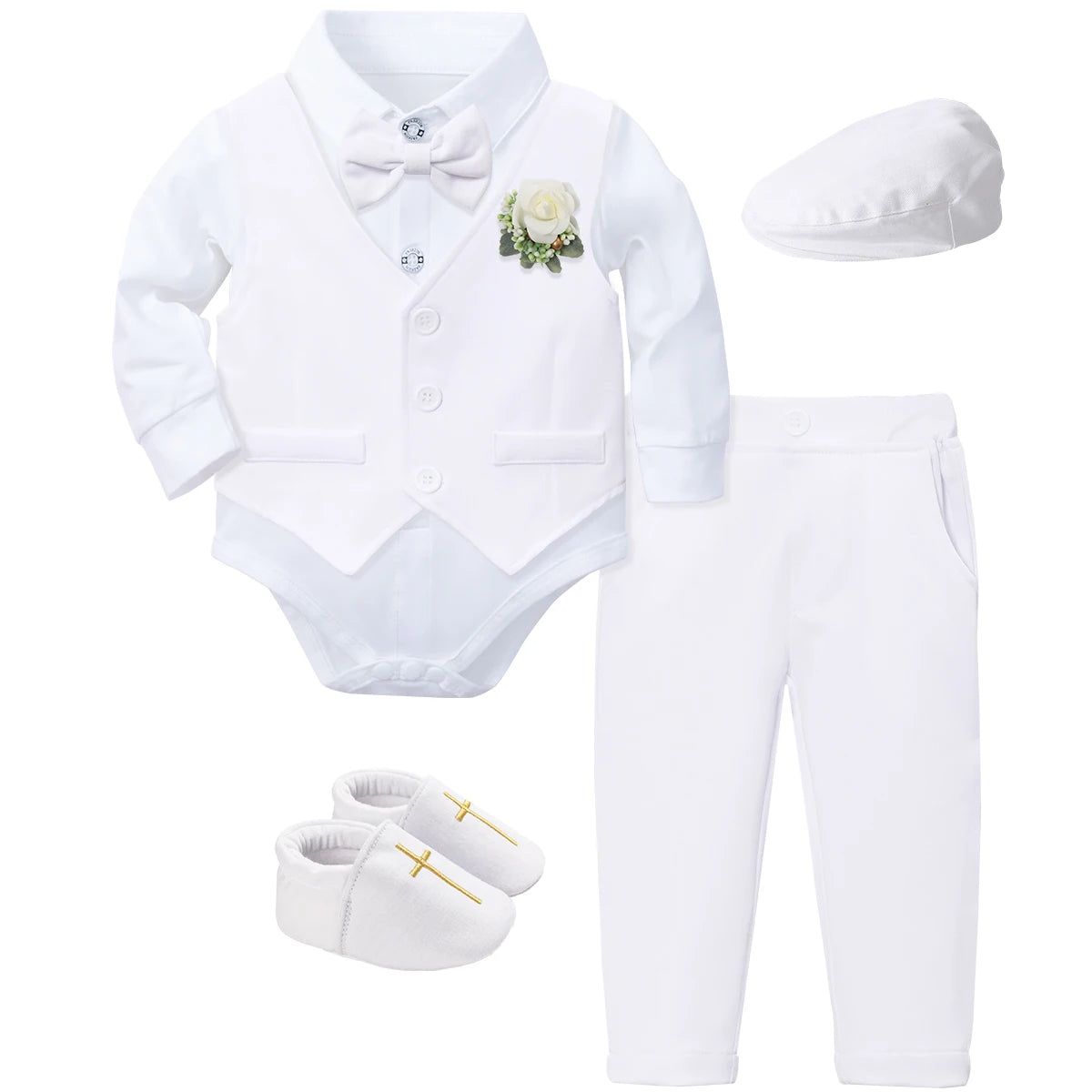 Outfit Boy Infant Baby Church Christening Suit Toddler White Blessing Set Newborn Easter Birthday Party Gift Clothes
