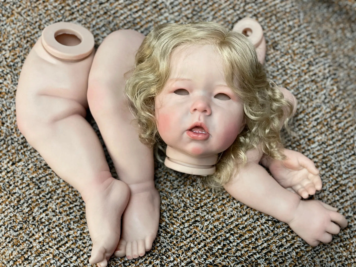 50CM/70CM Liam Bebe Reborn Doll Kits Handmade Painted/Unpainted Realistic Cute Newborn Doll Parts With Teeth Kit Bebé Reborn