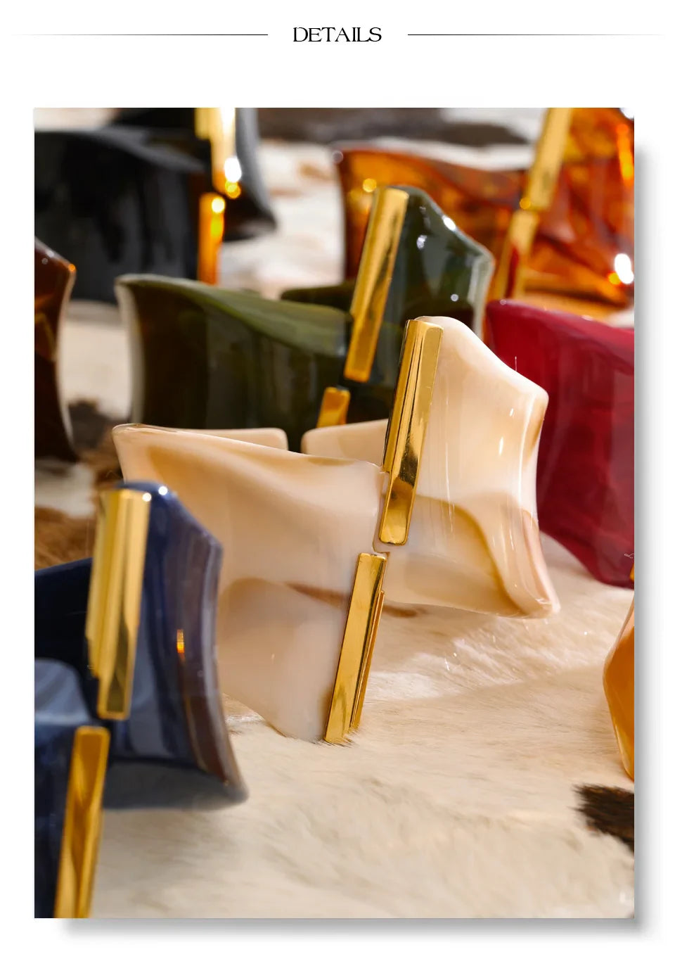 Yhpup 62mm Exclusive Design Multi-Color Acrylic Acetic Acid Wide Bracelet Bangle Stainless Steel Fashion Statement Jewelry 2025