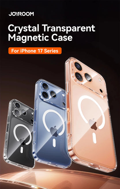 Joyroom Magnetic Case For iPhone 17 Pro Max Case Anti Yellow Transparent Cover For iPhone 17 Pro Max Wireless Charger Thin Cover