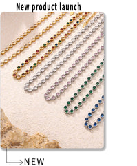 Multi Colors Stainless Steel Necklace Bracelet for Women Men Tennis Chain Stones