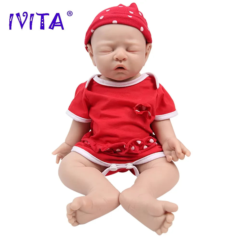 IVITA 100% Full Body Silicone Reborn Baby Dolls Painted Realistic Baby Doll Wholesale Lifelike Toys for Children Christmas Gift