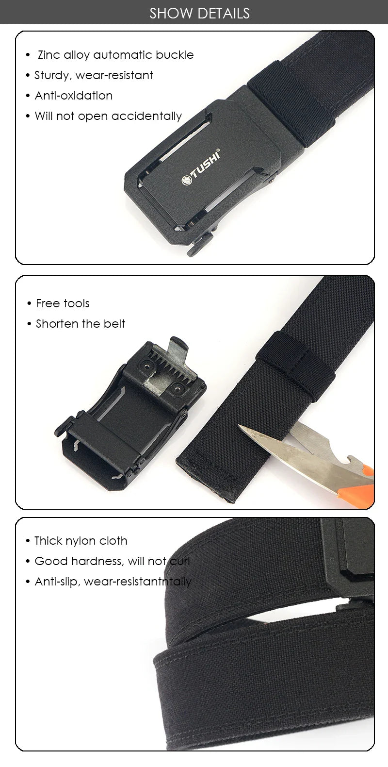 VATLTY New Military Belt for Men Sturdy Nylon Metal Automatic Buckle Police Duty Belt Tactical Outdoor Girdle IPSC Accessories