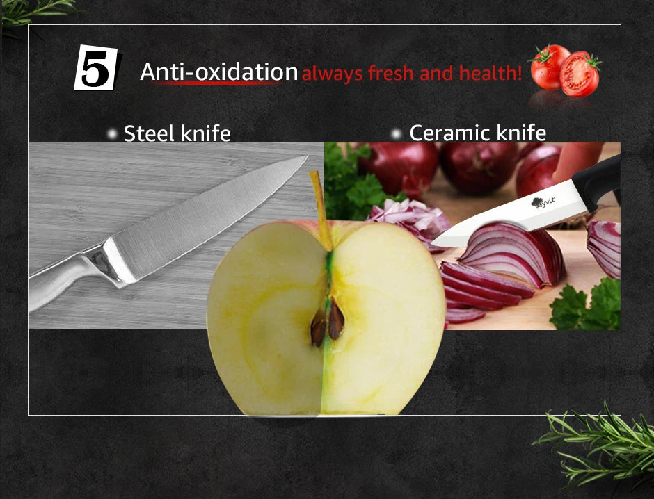 Ceramic Knife Set of Kitchen Knives 3 4 5 6 Inch Sharp Serrated Bread Chef Utility