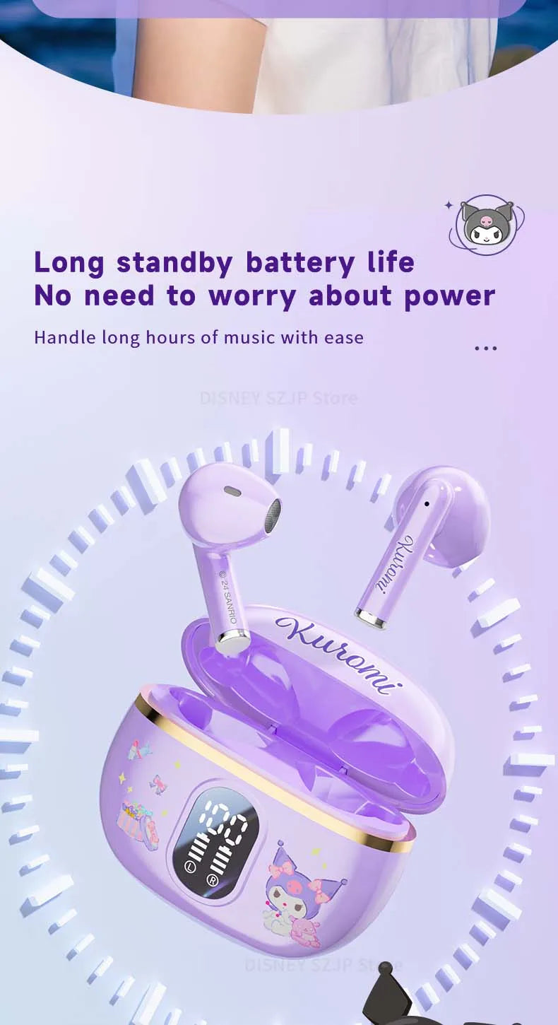 Sanrio TWS Earbuds BL48 Kuromi Bluetooth Earphones Cinnamoroll Wireless Headset Hello Kitty Sport Noise Reduction Game Headphone