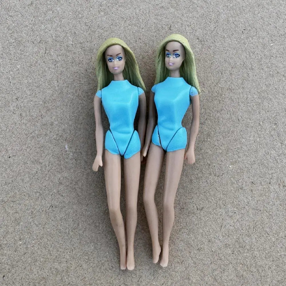 Original Vintage ST Mini Figure Dolls 10cm Flight Attendant 7cm Astronaut Cute Little Girl Joints Movable Limited Collections