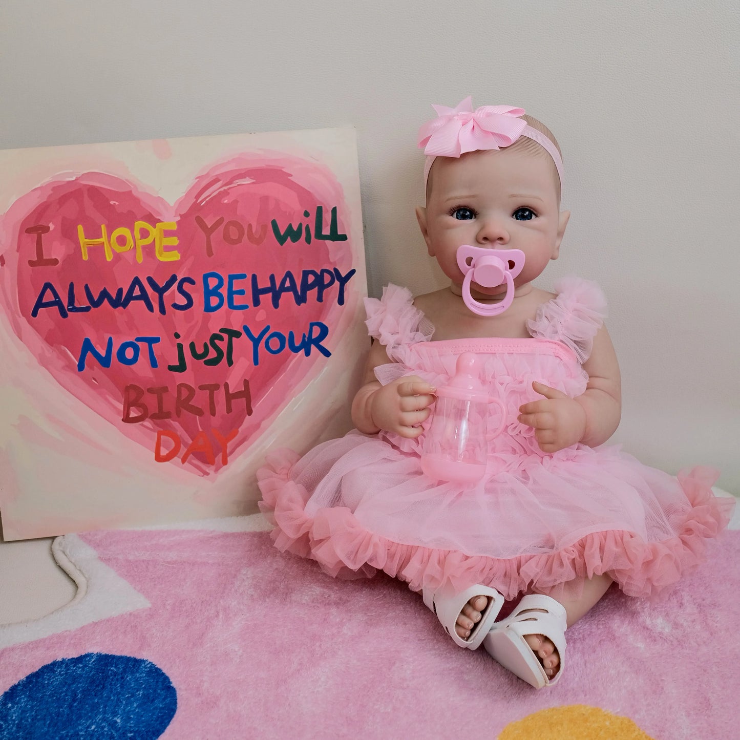 NPK 18inch Bettie Reborn Baby Doll - Newborn Lifelike Soft Touch Cuddly 3D Skin Painted Hand Drawn Hair Collectible Toy