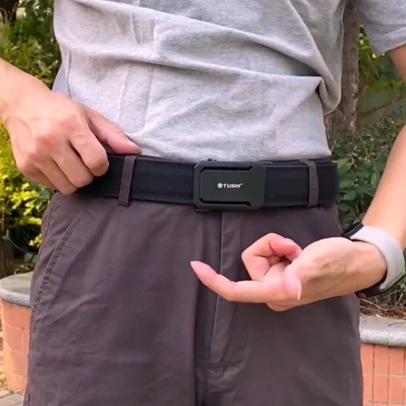 VATLTY New Military Belt for Men Sturdy Nylon Metal Automatic Buckle Police Duty Belt Tactical Outdoor Girdle IPSC Accessories