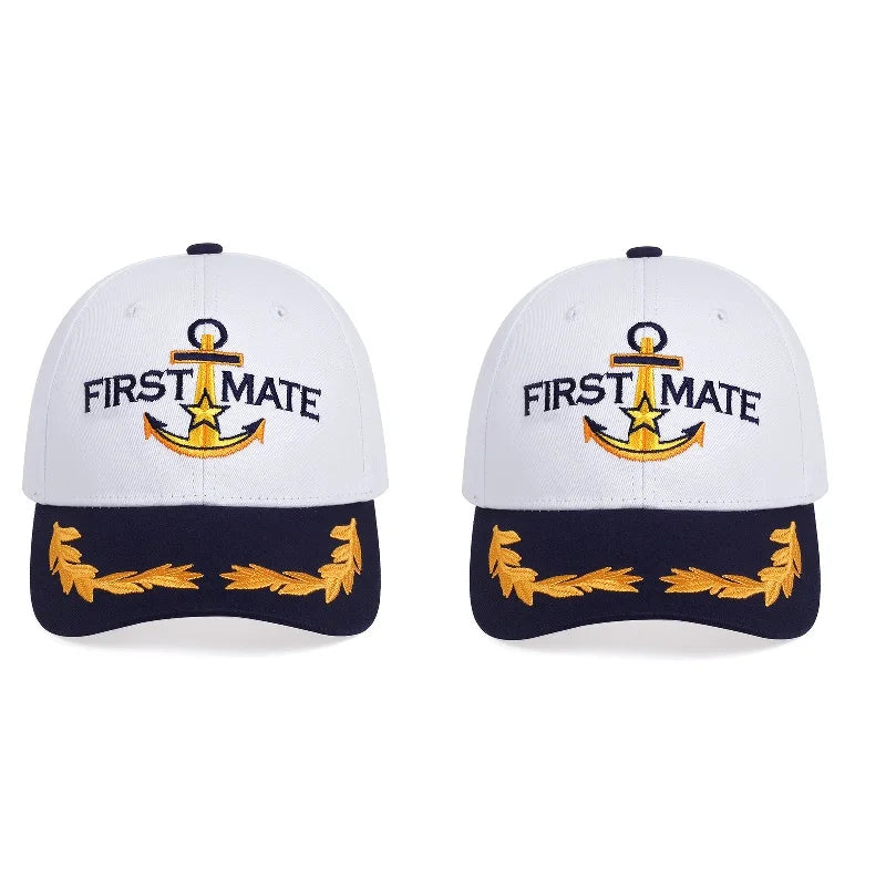 Men Women Baseball Caps Nautical Marine Sailor Navy Captain Hats Adjustable Cotton Hat for Party Performance Costume Cosplay Y2K