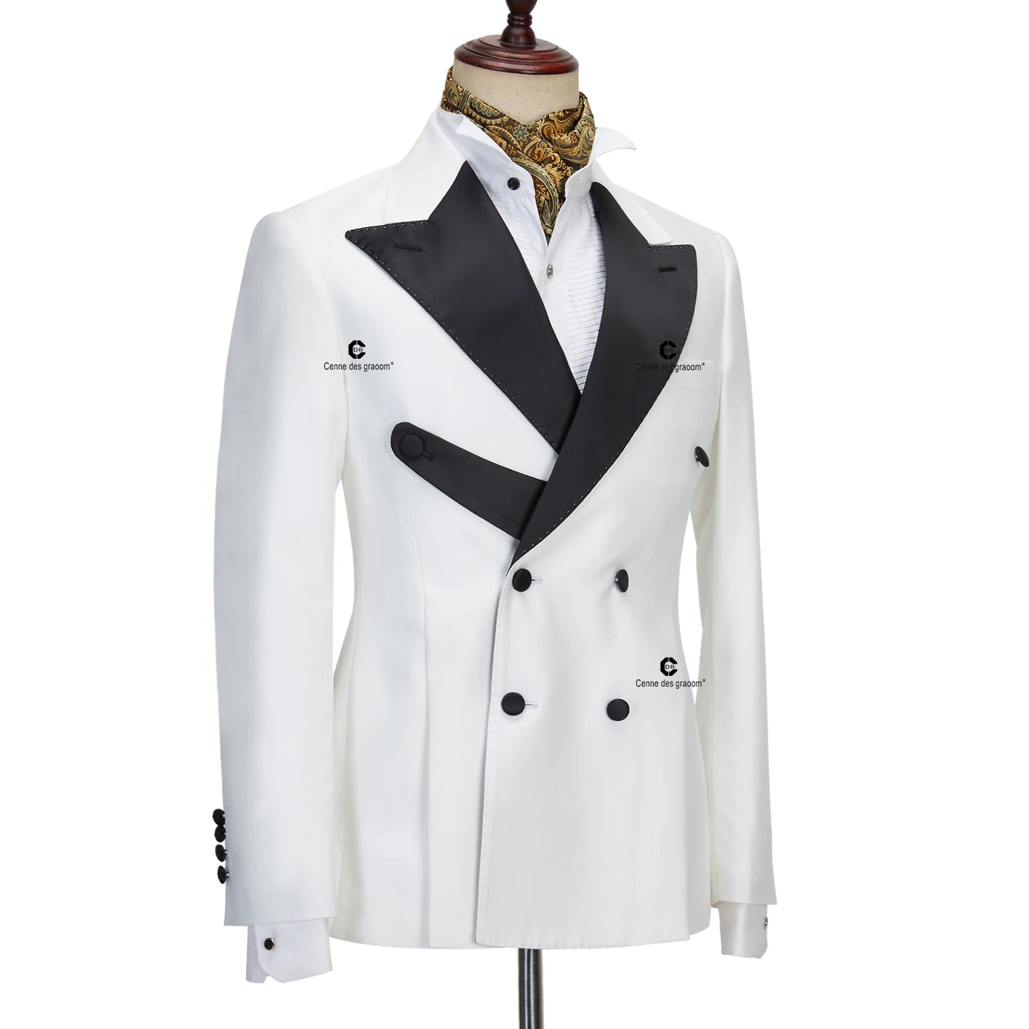Tuxedo for Mens: Wedding Suits for Men 2 Pcs Double-Breasted Black Jacket Tuxedo