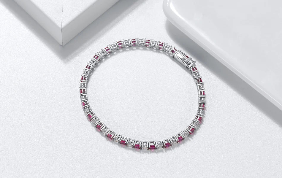 ORSA JEWELS Authentic 925 Sterling Silver Tennis Chain Bracelet Moulding Process Hanmade High-end Hand Chain for Man Woman SB128