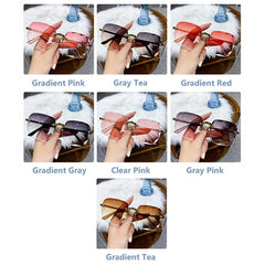 Sunglasses for Women Rimless Gradient Ocean Lens Female Male Eyeglasses