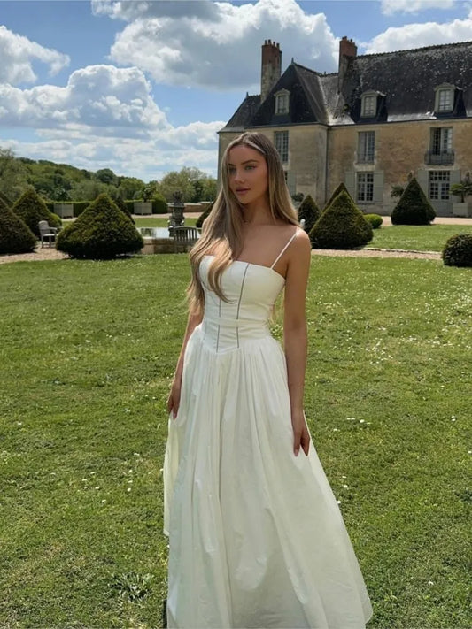 Formal attire Dresses: Women Elegant Patchwork Suspenders Maxi Dress