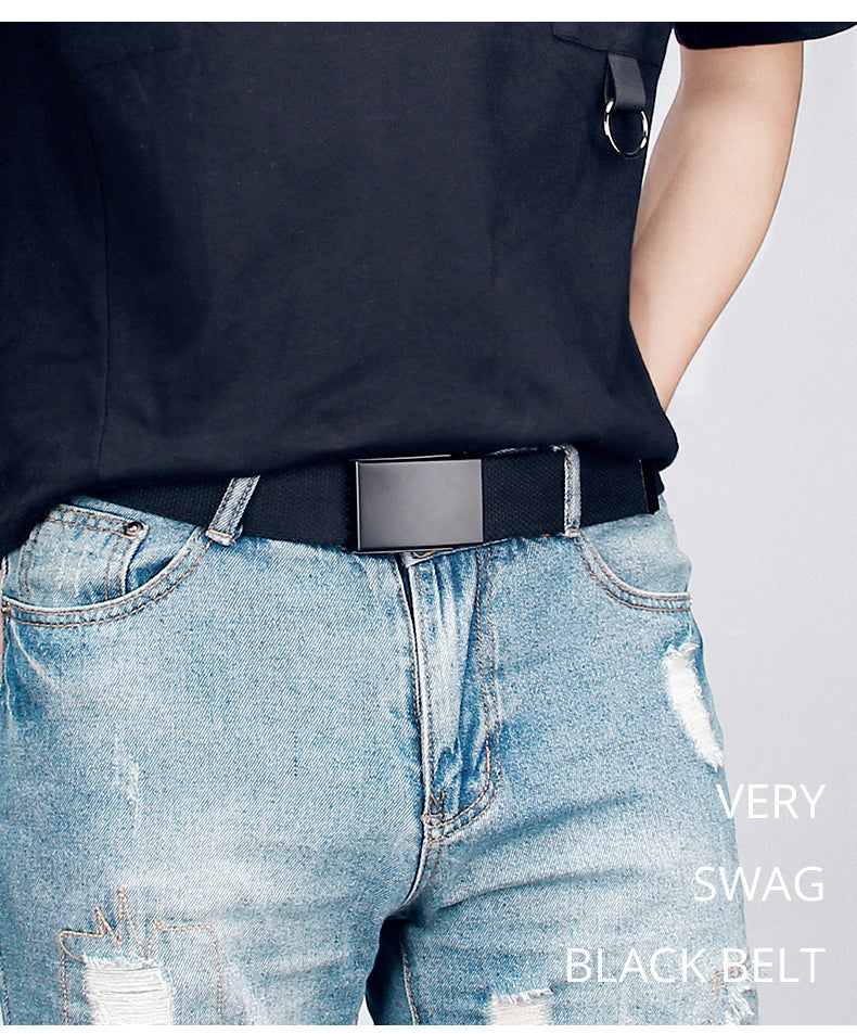 Plus LONG Size 160 150 140 130 120 110 cm Canvas Belts Men Black Automatic buckle Unisex Women Large Big Size Jeans Belts 2023