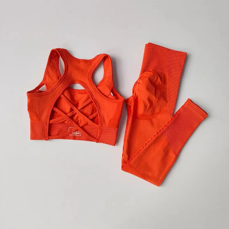 Women's tracksuit Fitness Yoga Sets Sportswear Workout Sports Bra+High Waist Leggings