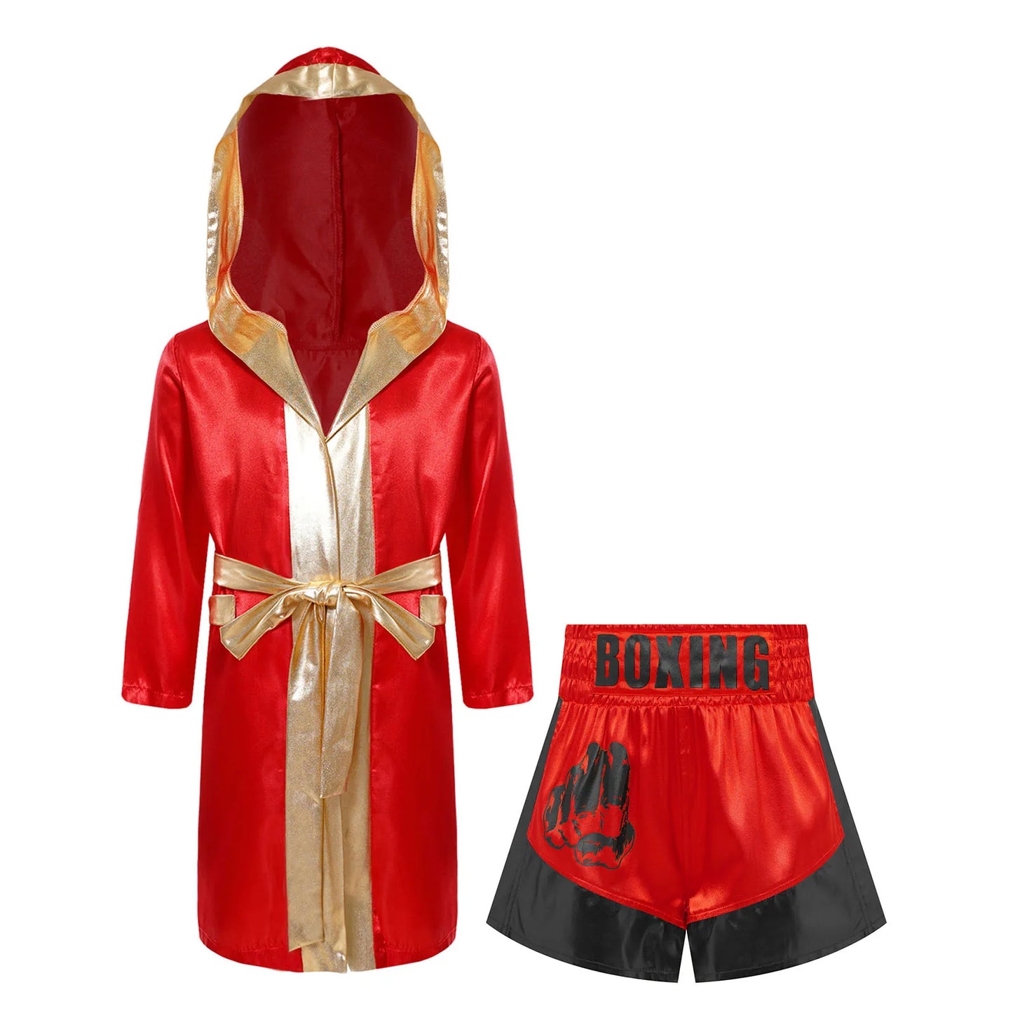 Muay Thai Outfit for Boys Girls Children Clothes Sets Boxing Outfit Satin Fighting Training Cosutmes Kids Boxer Robes suits