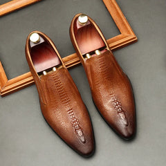 Handmade Mens Wedding Oxford Shoes Black Khaki Genuine Leather
